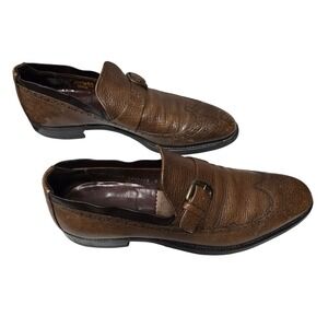 Wright Arch Preserver 10.5 Neolite Brown Pebble Grain Monk Strap Wingtip Loafer